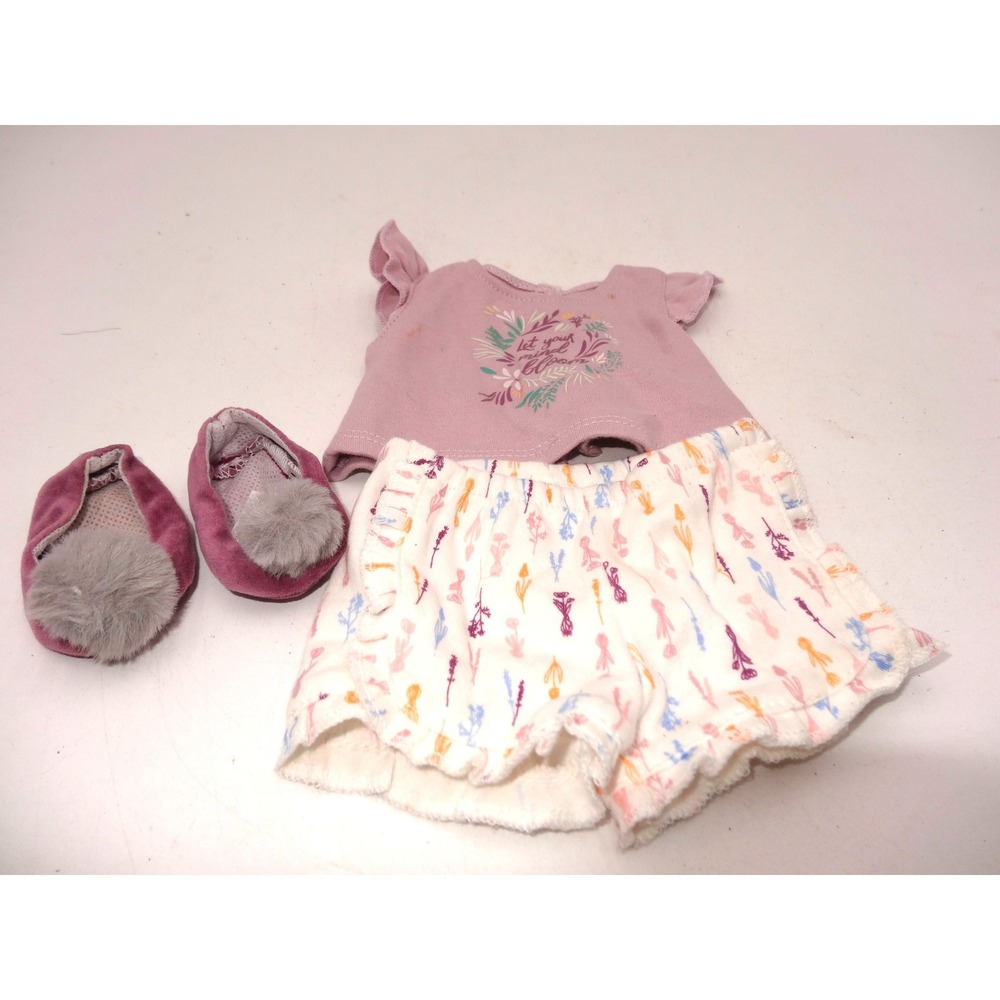 American Girl Doll Blaire Outfit Let Your Mind Bloom Purple Top Shorts Shoes
